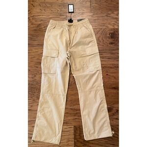 CSG Canyon Cargo Pants Tan Khaki Relaxed Fit Stretch Drawstring Mens Small NWT